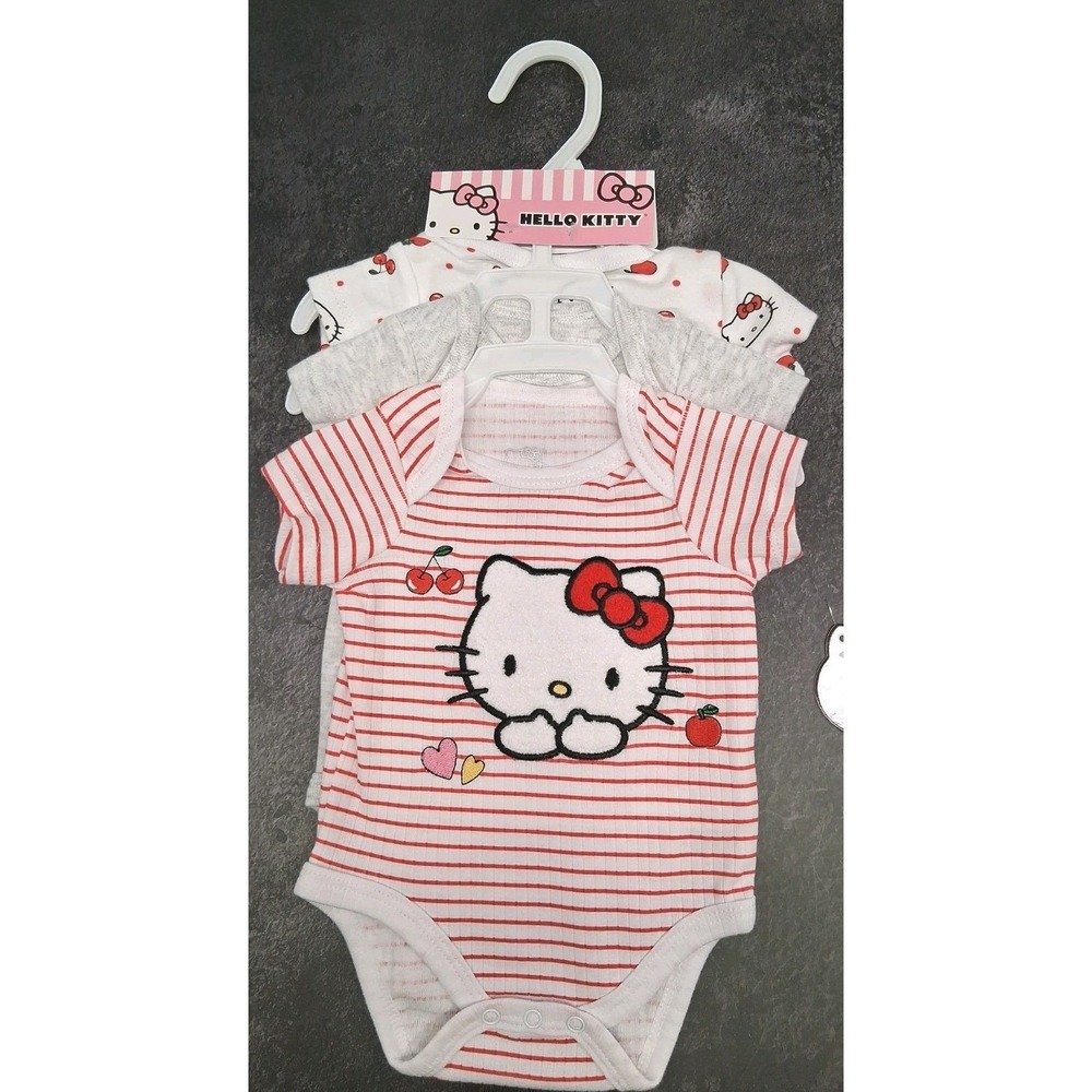 Hello Kitty by Sanrio Newborn Size (0-3 mos) Bodysuite 3-Peice Set Multi Color